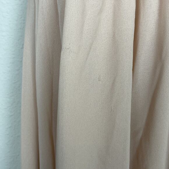 Lulu's Pale Peach Chiffon Formal Gown Size L NWT Double V-Neck Goddess Dress - Picture 4 of 8